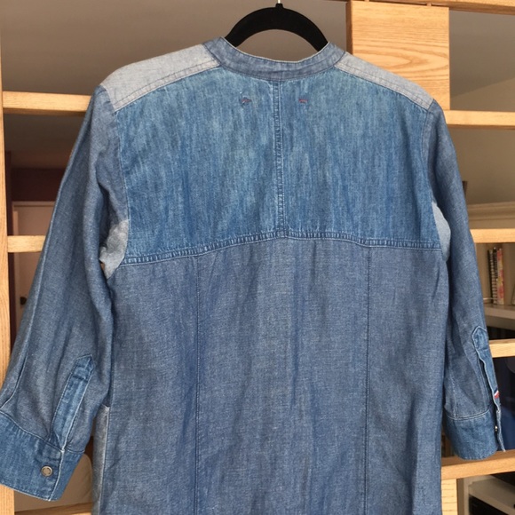 Etienne Marcel denim patchwork shirt dress - Picture 4 of 4